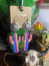 Load image into Gallery viewer, Wooden cactus earrings
